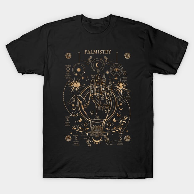 Palmistry - Gold T-Shirt by incarnations